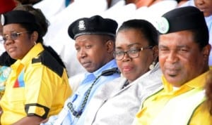 L-R: Commissioner, Child Rights Brigade (CRIB), Enugu State Command, Mrs Oluchi Promise, Representative of Enugu State Commissioner of Police, Mr Zakari Ya'u, Chairperson, Child Protection Network, Mrs Margaret Nwagbo and Crib National Head of Operations, Mr Archibong Anderson at the inauguration of Cribenugu State Command in Enugu, recently.