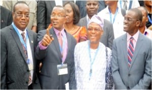 L-R: Director, Nigeria Sustainable Development Solutions Network (NSDSN), Prof. Ikenna Onyido, Director, Centre for Sustainable Development (CESDev), Prof. Labode Popoola, President ,African Sustainable Development Network (ASUDNet), Prof. Ndowa Lale and a  guest speaker, Prof. Sola Olopade, at the annual Ibadan Sustainable Summit in Ibadan recently