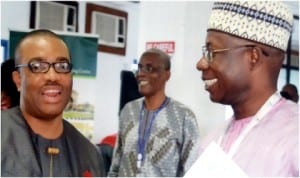 L-R:General Manager, Rivers State Newspaper Corporation, Mr Celestine Ogolo, Head of Technical Services Division, Rivers State Sustainable Development Agency, Mitchell Alamina and General Manager, Human Resources and Administration, RSSDA, Tonye Sukubo, during the 2014 Annual Media Report in Port Harcourt, last Friday. Photo: Egberi Sampson