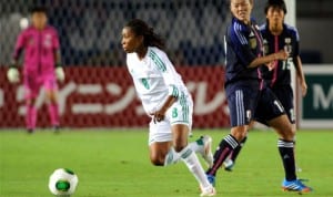 A Super Falcon getting beyond an opponent in a previous FiFA Women’s World Cup game.