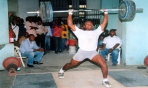 A Rivers weightlifter showing off his skills at a recent meet. Photo: Chris Monyanaga