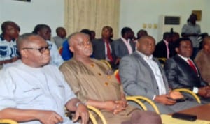 Chairman and Commissioners of the Rivers State at the State House of Assembly in Port Harcourt recently L-R: Civil Service Commission  Sir Ngo Martyns-Yellowe, Chief Godwin Bebe Okpabi,  Prince Melubari Akekue,  and Mr. Messiah Onyige. Phto: Chris Monyanaga