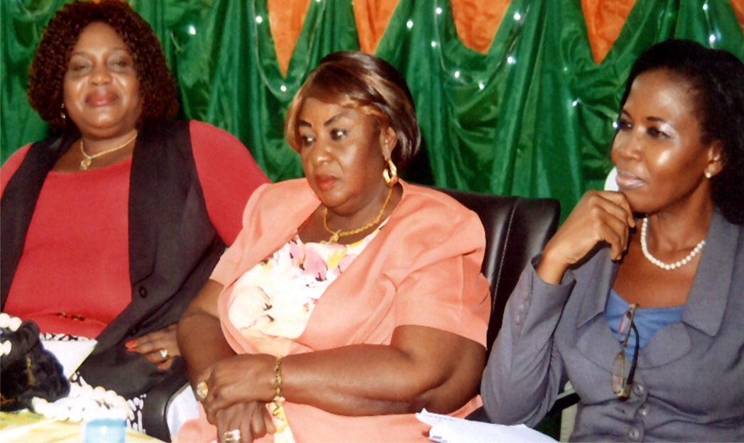 Guest Lecturer at the 5th Triennal Delegate Conference of NAWOJ, Rivers State, Mrs Victoria Opara (right) former Chairman, Rivers State, Mrs Uche Atuzie (middle) and Director, Publication ,Rivers State Newspaper, Mrs Juliet Njiowhor at the Ministry of Women Affairs, Port Harcourt, recently.