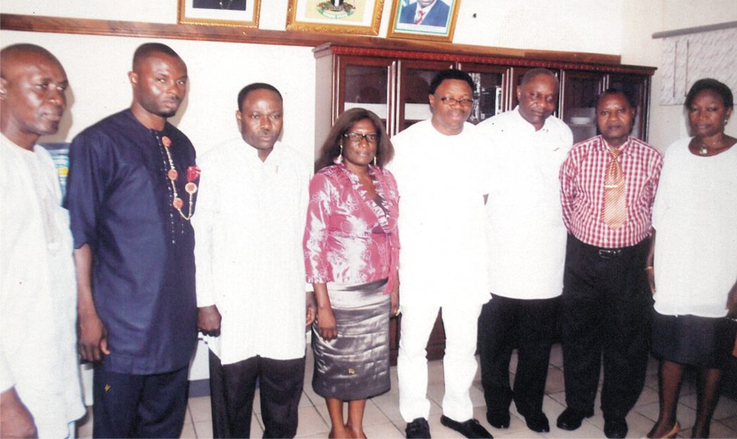 Rivers State Commissioner for Budget and Economic Planning, Hon. Charles Gogo Levi (centre) pose for a group photograph with his Permanent Secretary, Promise Njiowhor with members of the Nigeria Statical Association after inauguration of the association in Port Harcourt, recently. Photo: Prince Dele Obinna