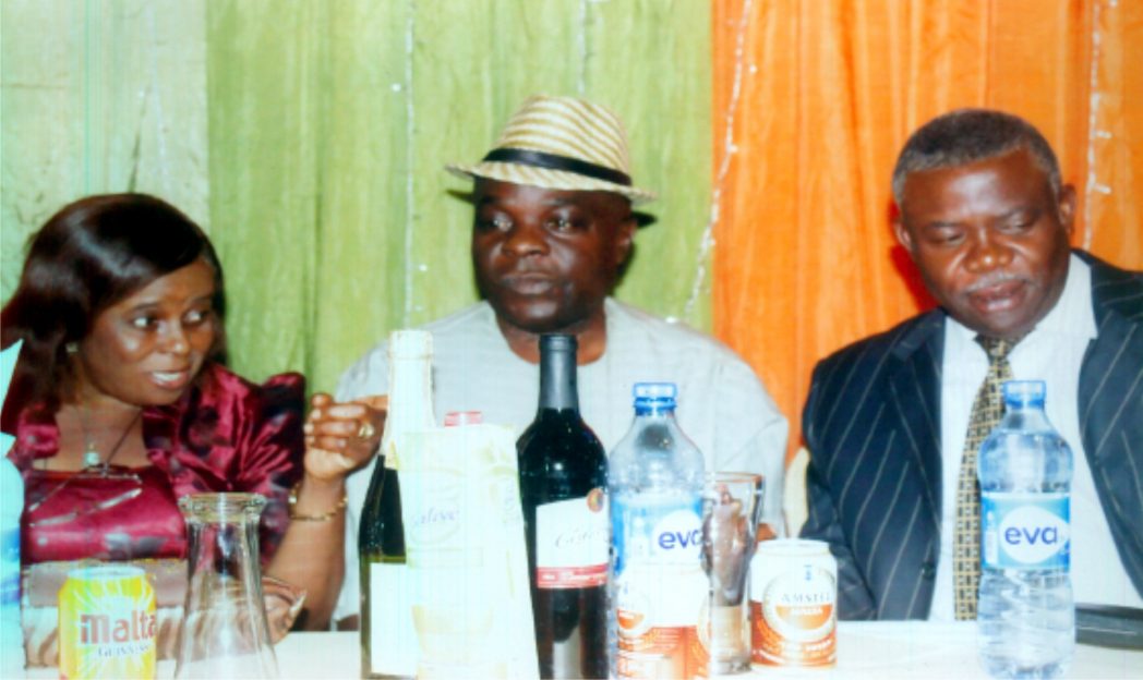 Member, Board of Rivers State, Internal Revenue Service, representing Ministry of Transport, Mrs Boma Abolo, with Mr Lambert Obinwoh (middle) and another member of the board, Sir Nelson Wali, during the media dinner organised by RIIRS at Viontel Hotel, Port Harcourt recently. Photo: Egberi .A. Sampson