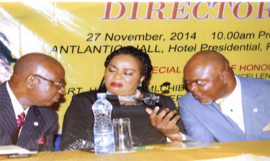 L-R: Commissioner for Environment, Rivers State, Dr. Nyema Weli, GM, Radio Rivers, Ms Mediline Tador with Commissioner for Commerce & industry, Hon. Chuma C. Chinye in the public presentation of the Yellow Pages Directory, organised by Ministry of Commerce & industry at Atlantic Hall, Hotel Presidential, Port Harcourt, recently