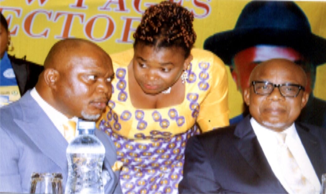 L-R: Commissioner for Commerce and Industry, Rivers State, Hon. Chuma .C. Chinye, with his Perm Sec., Ms. Kadilo Brown, Chairman of the occassion and Managing Director, Wel-ted Ltd. Mr. Perro Egbe at the public presntation of the Yellow Pages Directory, Organised by Min of Commerce and Industry at Atlantic Hall, Hotel Presidential Port Harcourt, recently. Photo: Egberi .A. Sampson