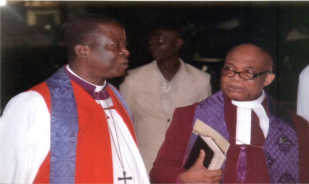 Archbishop, Metropolitan and Primate of all Nigeria Anglican Communion, His Grace, Most Rev. Nicholas D. Okoli (left) with Prelate and Moderator, General Assembly of Presbyterian Church of Nigeria, His Eminence, Most Rev. Emele Mba Urah, during the inaugural meeting of the Spiritual Advisory Council, National Heads of Churches,in Port Harcourt, recently.Photo: Egberi A. Sampson