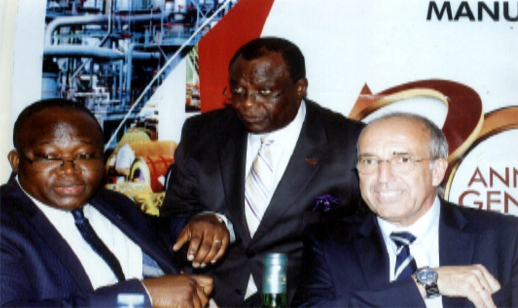 L-R: Senior Special Assistant to Bayelsa State Governor on SME Development, Hon. Ebiekure Eradiri, representing Bayelsa State Governor, Chairman, MAN, Rivers/Bayelsa States, Hon. Charles Beke, Total Manager, Enterprise Development, Philippe Desriac, during 30th Annual General Meeting of MAN, Rivers/Bayelsa States in Port Harcourt. Photo: Egberi A. Sampson