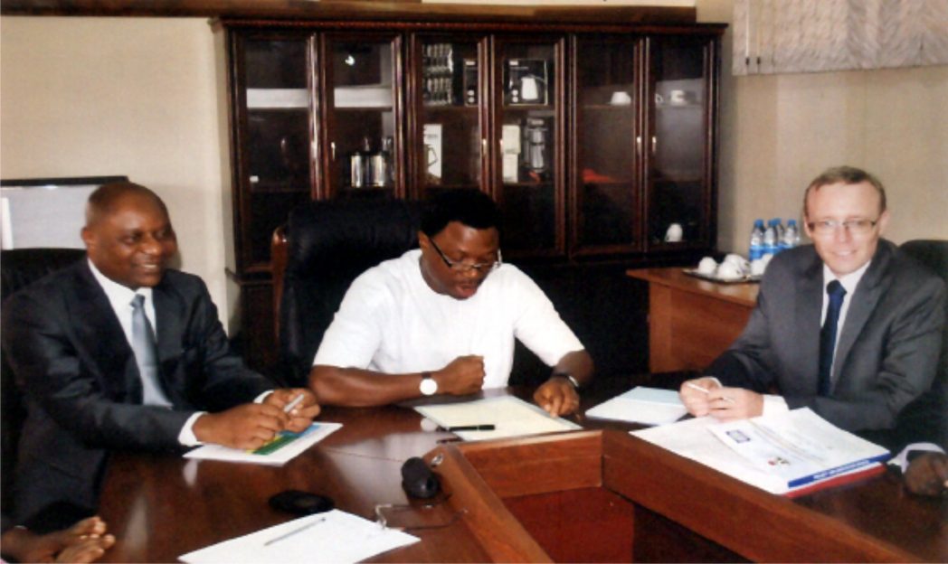 L-R: Permanent Secretary, Rivers State Ministry of Budget and Economic Planning, Mr Promise Njiowor, Hon. Gogo Charles Levi and World Bank Task Team Leader, SEEFOR, Jens Kristensen, during a meeting with the ministry in Port Harcourt, recently.Photo: Prince Obinna Dele