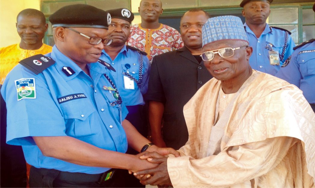 Commissioner of Police, Sokoto State, Alhaji Salisu Fage welcoming the Chairman, Christian Association of Nigeria (CAN), Sokoto State Chapter Rev. Ahmadu Manman, during the visit of CAN leadership to State Police Command headquarters in Sokoto, yesterday.