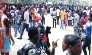 Hundreds of prospective candidates at the Port Harcourt office of JAMB yesterday, anxious to resolve the crisis surrounding their examination centres