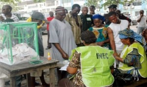 Voters at a polling unit