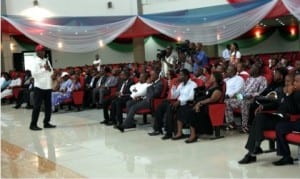 APC governorship candidate in Rivers State, Dr. Dakuku Peterside, speaking with lawyers during a one-day interactive forum in Port Harcourt at  the weekend.