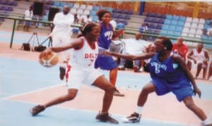 Female basketballers in contests during a past national compoetition