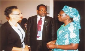 Permanent Secretary, Rivers State Free Medical Care, Dr Nnesochi Offor (left) with Dr Olayinka Mosuro (right), during the celebration of 5 Years of Successful Operation of Obio Cottage Hospital, in Port Harcourt, recently.