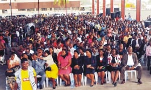 Cross section of Lagos State civil servants, during a thank you visit by Lagos Governor-elect, Mr Akinwumik Ambode to civil servants in Lagos last Tuesday.