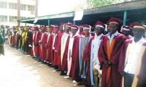 NCE  Students of Federal College of Education  Gombe at the 2014/2015 academic session matriculation in Gombe last Saturday.