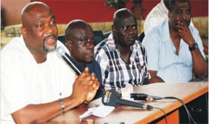 L-R: Leader House of Assembly, River State,Hon Chidi Loyld, Director-General, Great Together Campaign Organisation, Hon Victor Giadom, member, Rivers State House of Assembly, Hon Eric Apie and chairman, House Committee on Judiciary, Rivers State House Of Assembly, Hon Chioma Golden, at a news conference of APC members in Port Harcourt, last Saturday