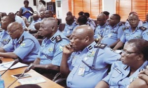 Some Senior Police Officers during their meeting with Inspector- General of Police, Suleiman Abba, in Abuja, recently