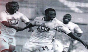 Enugu Rangers players celebrating a goal during a league game last season.