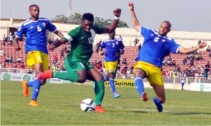 An action recorded during the Nigeria versus Chad 2017 AFCON Qualifier in Kaduna on Saturday.
