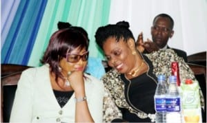 Representative of Rivers State Deputy Governor, Ms. Dafeni Gogo-Abbey (left) discussing with the wife of the Vice Chancellor, Rivers State University of Science & Technology, Mrs. Gloria Fakae, during the Second Female ASPIRE conference in Port Harcourt, recently