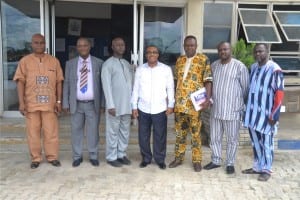 General Manager, Rivers State Newspaper Corporation, Mr Celestine Ogolo (middle) in a group photograph with exco of Nigerian Institute of Quantity Surveyors, during their courtesy visit to the corporation, last Friday. Photo: Nwiveh Donatus  Ken