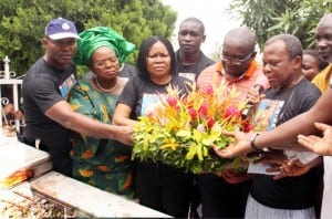 L-R: Deputy General-Secretary, Trade Union Congress, Comrade Simeso Amachree, Chief Gani Fawehinmi's widow, Ganiyat; President, Campaign for Democracy Woman Arise, Dr Joe Okei-Odumakin, Chief MKO Abiola's son, Abdulmumun, Chairman, NADECO, Admiral