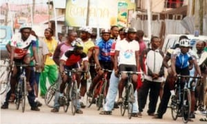 Cylists waiting for the commencement of competition at a recent meet in Port Harcourt.