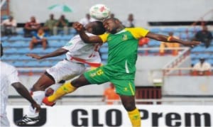 A Glo league action between Rangers International and Kano Pillars on Wednesday.