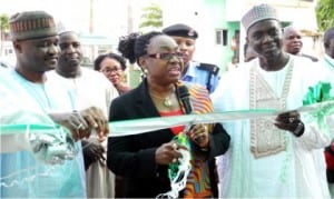 L-R: Acting Director-General, National Office for Technology Acquisition and Promotion (NOTAP), Dr Dan’Azumi Ibrahim, Permanent Secretary, Federal Ministry of Science and Technology, Mrs Winifred Oyo-Ita and the outgoing Director-General, Mr Umar Bindir, at the inauguration of NOTAP office in Abuja recently.