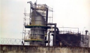 A facility of Nigeria Agip Oil Company (NAOC) in Ebocha Community, Ogba/Egbema/Ndoni Local Government Area of Rivers State which exploded recently. Photo: Chris Monyanaga.
