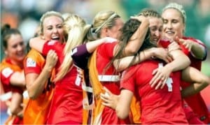 USA women team celebrating their victory over Japan in the just concluded Women World Cup in Canada