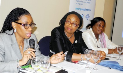 Director, Health Planning Research and Statistics, Federal Ministry of Health (FMOH), Dr Ngozi Azodoh; Director, Primary Health Care Systems Development, Dr Nnenna Ihebuzor and Director, Hospital Services (FMOH), Dr Patience Osinubi, during an Interactive Session on Transition to Sustainable Development Goals on the Maternal and Newborn Continuum of Care in Abuja. Photo: NAN