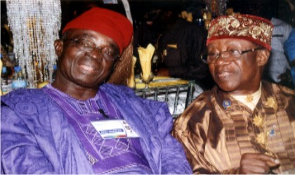Former Deputy Governor Rivers State, PDG G.T.G Toby (right) with PDG. Charles .F. Lawani, during the installation of DG. Ijeoma Pearl Okoro as Governor, Rotary District 9140 and Aztech Arcum, Stadium Road Port Harcourt 11, July 2015Photo: Egberi .A. Sampson