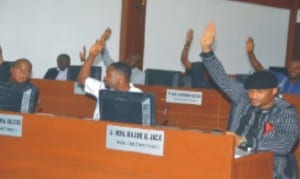 Rivers Lawmakers voting to request the State Governor to dissolve the former State Local Government Service Commission.  