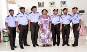 Deputy Governor, Rivers State, Dr. (Mrs.) Ipalibo Banigo (middle), with South South Assistant Inspector General of Police (Medical), Dr. Adenike Abuwa (3rd right) and other members of the Police medical team, during a courtesy call to her office in Government House, Port Harcourt, recently.