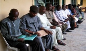 Nigeria Customs, Immigration and Prisons Services retitrees at a nationwide Pension Verification in Port Harcourt, last Monday