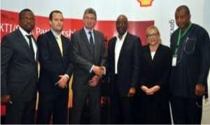 L-R: Head of Nigerian Content Development, Shell Nigeria Exploration and Production Company of Nigeria (SNEPCo), Austin Uzoka, Director, United Kingdom Trade & Industry, Chris Maskell, British Deputy High Commissioner, Ray Kyles, General Manager, Nigerian Content Development, Shell Nigeria, Chiedu Oba, UKTI Specialist, Sue Whitebread, Director ,Monitoring and Evaluation (NCDMB),Tunde Adelana, at the just concluded Nigeria – UK Suppliers Engagement Programme sponsored by SNEPCo and its Co-venturers.