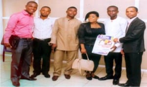 President, Genius Making Youth Foundation (G-MYF), Egbulefu Justice (2nd right), with executive s of the foundation, during a courtesy visit to Rivers State Newspaper Corporation in Port Harcourt, recently. Photo: Egberi A. Sampson