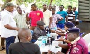 FRSC’s Medical Team carrying out free medical services in Onitsha, recently         Photo: NAN