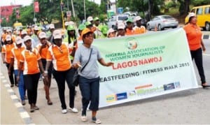  Participants at the FRSC's  free medical checks and physical examination for drivers of articulated vehicles and trucks  as part of activities to mark the Federal Road Safety Corps’  Operation Scorpion  in Benin on  Monday.