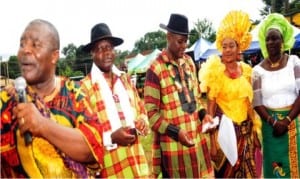 L-R: Controller General of Prisons (CGP), Mr Ezenwa Ekpendu, Controller of Prisons, Enugu State Command, Sir Ikechukwu Uchenwa, Controller, Edo State Command, Mr Etowa Nkanu, National President, Prisons Officers Wives Association (PROWA), Mrs Lizzie Ekpendu and wife of Former Minister of Interior, Mrs Ori Moro, at a Memorial Service in honour of mother of the CGP, Ezinne Anna Ekpendu in Mbaise community, Imo State recently. Photo: NAN