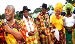 L-R:  Controller General of Prisons (CGP), Mr Ezenwa Ekpendu, Controller of Prisons,  Enugu State Command, Sir Ikechukwu Uchenwa,  Controller, Edo State Command, Mr Etowa Nkanu, National President, Prisons Officers Wives Association (PROWA), Mrs Lizzie Ekpendu and wife of Former Minister of Interior, Mrs Ori Moro,  at a Memorial Service in honour of mother of the CGP, Ezinne Anna Ekpendu in Mbaise community, Imo State recently.     Photo: NAN