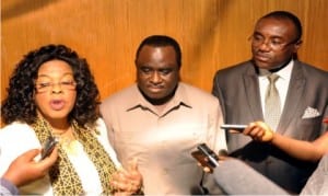 L-R:  Board member, University of Nigeria Teaching Hospital, Dr Bridget Okoeguale, Director-General, the National Agency For Food and Drug Administration and Control (Nafdac), Dr Paul Orhii and Vice President, Global Health Impact Programmes (Ghip), Dr Patrick Lukulay, at a Stakeholders Forum to disseminate anti-malaria medicines quality monitoring report, in Abuja, yesterday