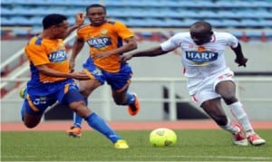 Battle of Harp shirts, a Globacom Premier League action recorded recently