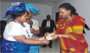 Leader of 'I See You Foundation, Pastor (Mrs) Senapuba Ariweriokuma (left), presenting a plaque to Rivers State Deputy Governor, Dr. (Mrs) Ipalibo Harry-Banigo, during a courtesy call in Government House, Port Harcourt recently.