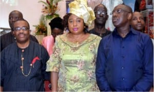 General Manager, Rivers State Newspaper Corporation, Mr Celestine Ogolo (left), Zonal Director, FRCN, Mrs Gina Osaka(middle), and General Manager, Radio Rivers, Mr Sampson Fibresima at the thanksgiving/ dedication of NUJ state Council, yesterday in Port Harcourt. Photo: Ibioye Diama