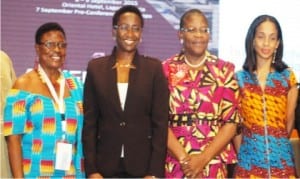 L-R: President, Ghana Association of  Women Entrepreneurs, Lucia Quachey, Managing Director, Ico conferences and Event Ltd, Irene Ochem, former Vice President, Africa Region, World Bank, Obiageli Ezekwesili  and Founder, Leap Africa, Ndidi Nwuneli, during Africa Women Innovation and Entrepreneurship Forum in Lagos, yesterday.